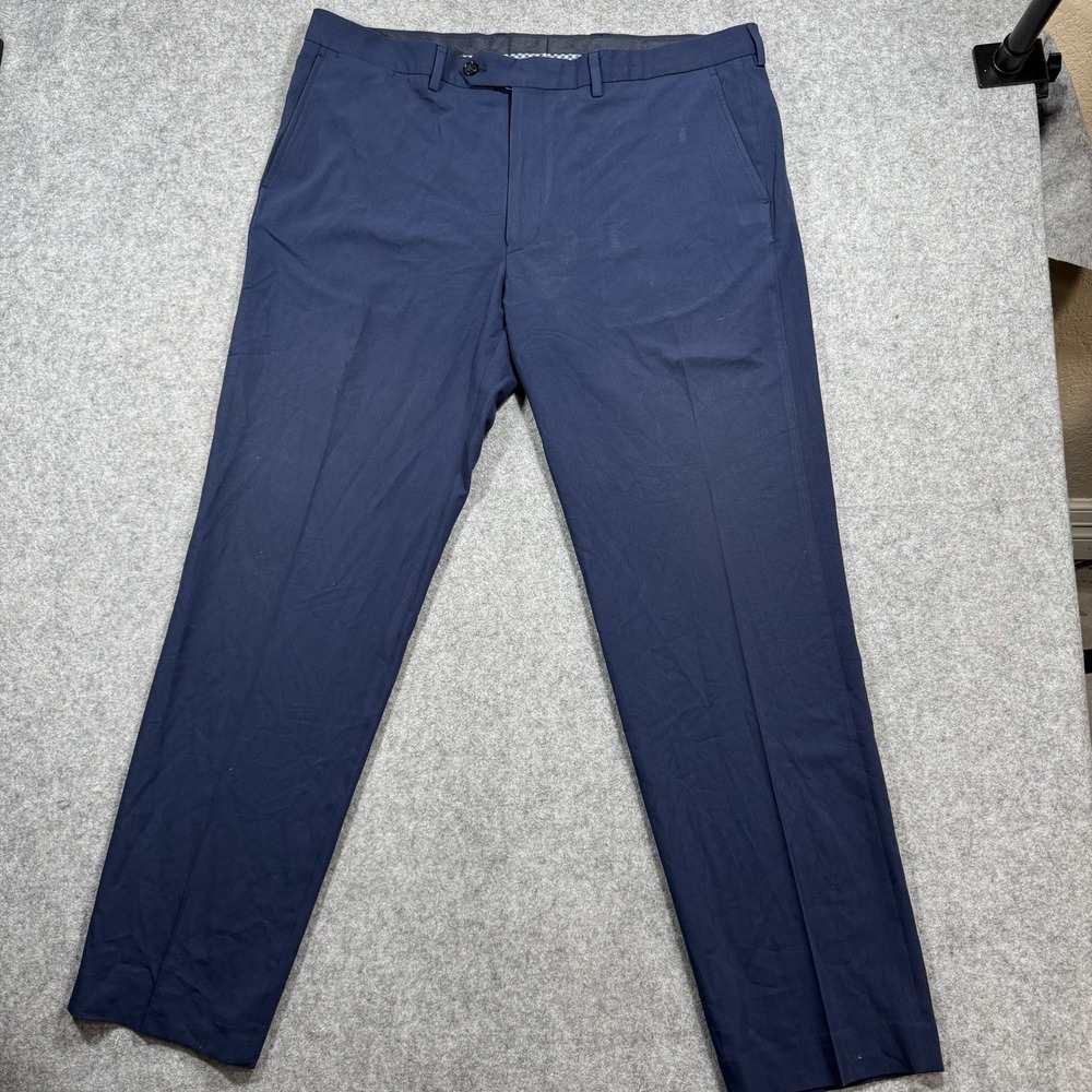 Nautica Mens Anchor Dress Pants 40x32 Navy Blue Stretch Polyester Blend